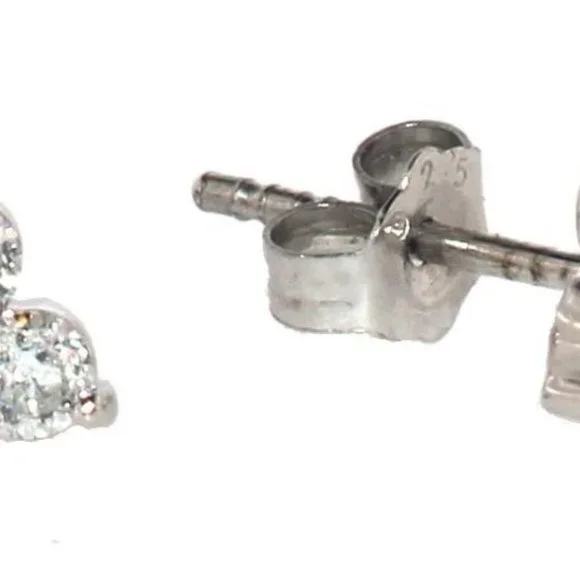 Tiffany Style 1/2 CT Diamond Silver Earings